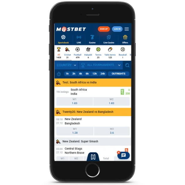 Betting in Mostbet app