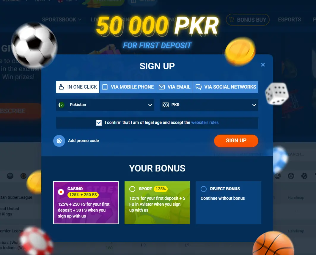 50000 pkr bonus for pakistan users