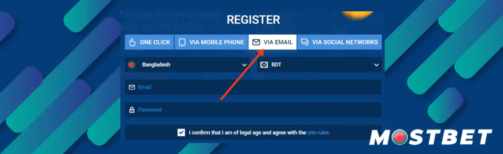 Mostbet Registration by Email